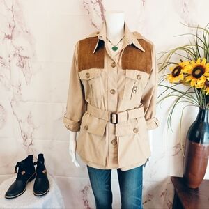 Vintage Bob Allen Shooting Jacket Suede Leather Patch Hunting Coat 36 Unisex